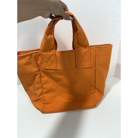 J.McLaughlin Logo Tote Bag Canvas Orange J Mc‎ Laughlin Large Purse RARE - Picture 5 of 10
